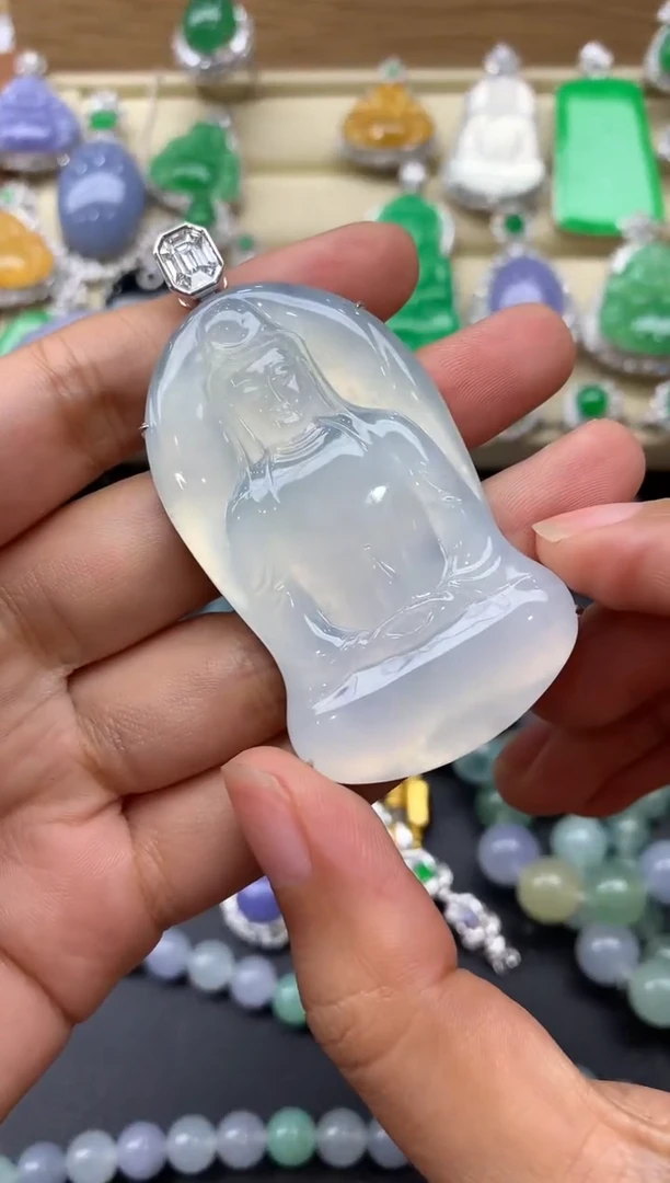 翡翠18K金镶嵌颈饰379-中国好珍宝