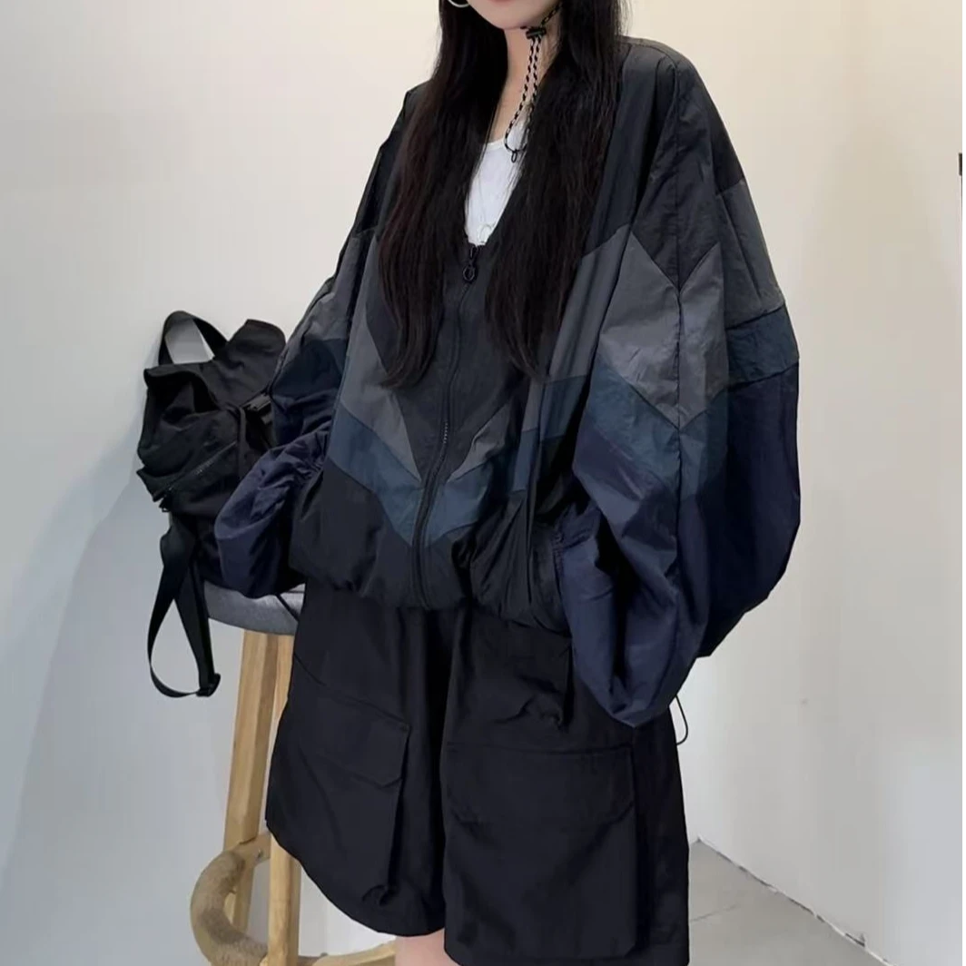 韩版新款撞色外套防晒宽松百搭洋气时尚