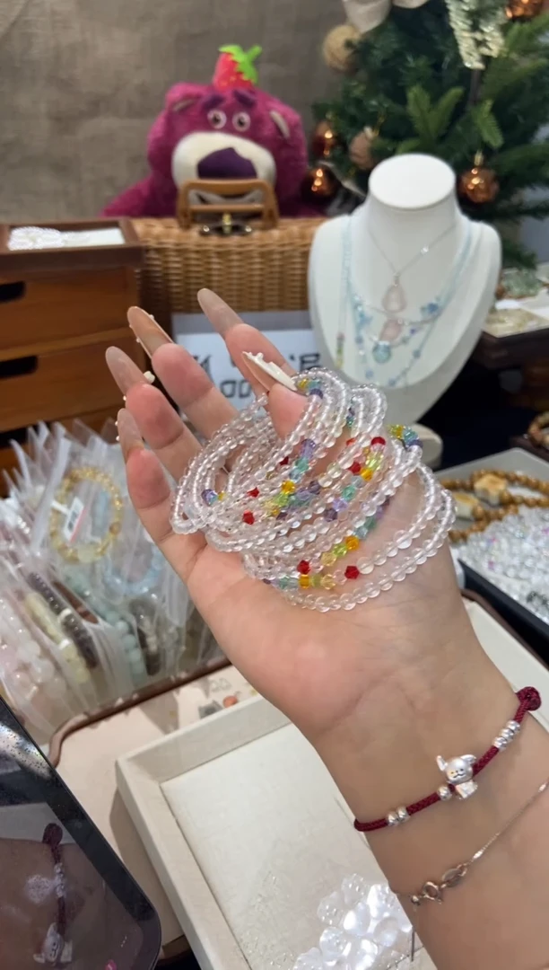 水晶手串未镶嵌孤品捡漏均匀瑕疵介意勿拍
