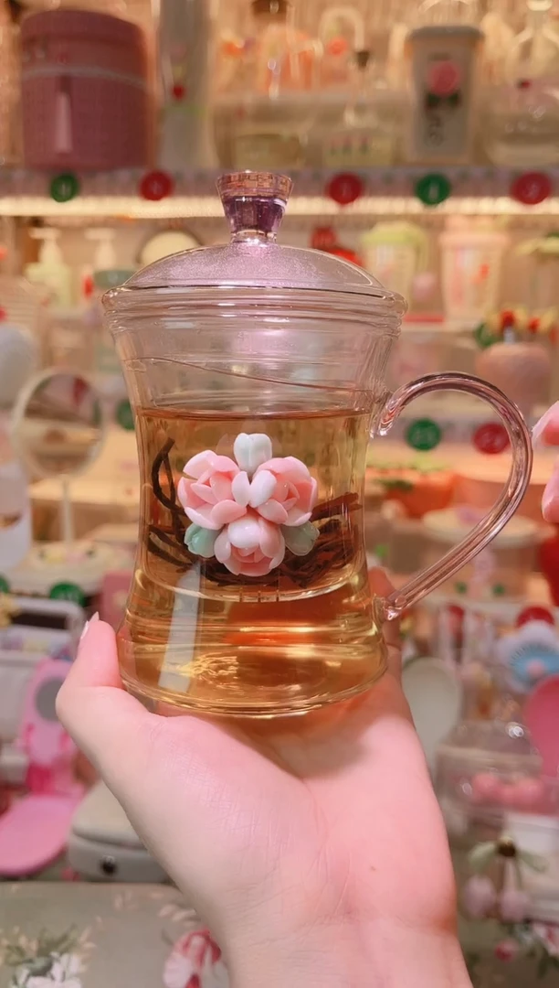 摆件品质好发货快放心拍！绣球花泡茶杯