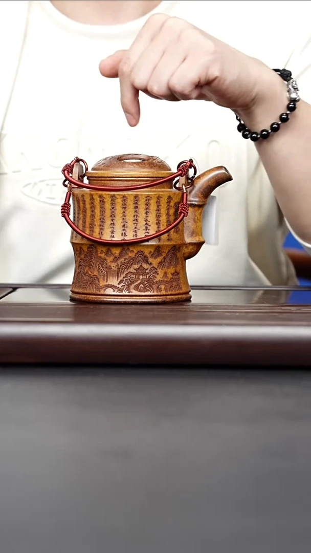 紫砂壶宜兴紫砂 牛盖竹节洋桶 高运 562