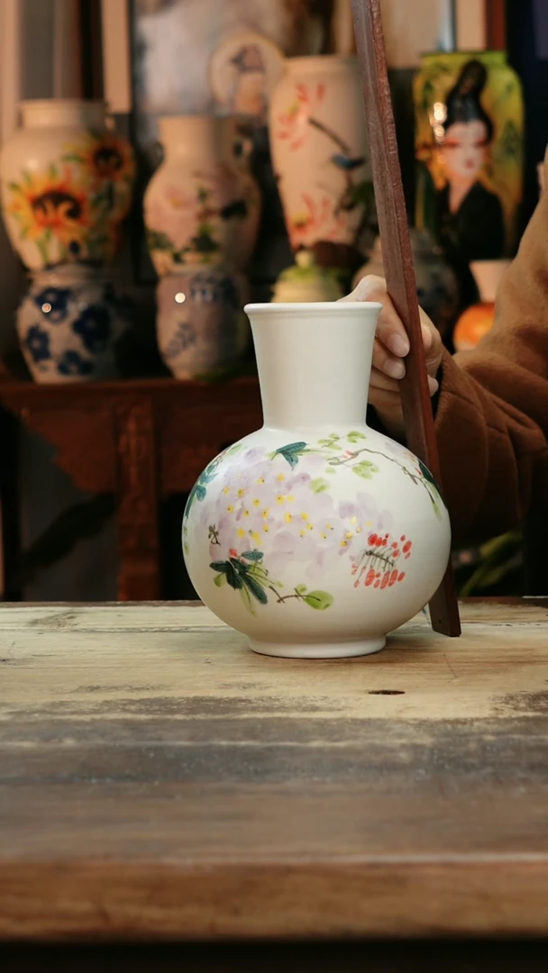 【闪购商品】瓷片景德镇纯手工釉下彩精品花瓶