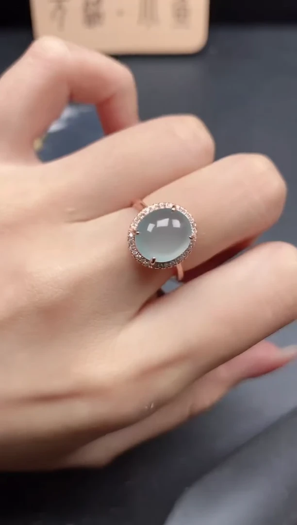 翡翠戒指银S925镶嵌51511