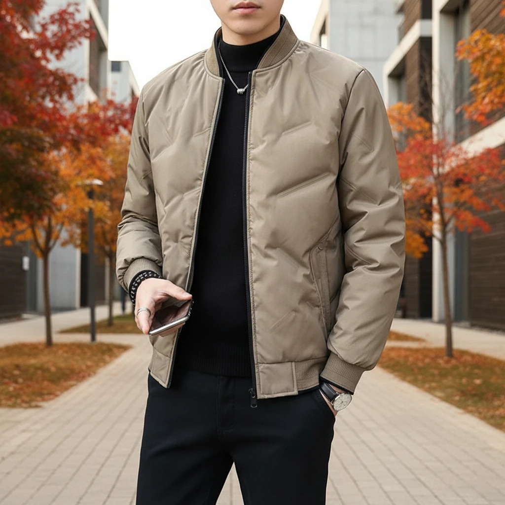 棉衣服男翻领时尚保暖棒球领休闲棉服中青年高端男士短款棉服外套