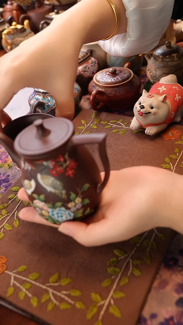茶壶紫砂仙鹤一壶一杯