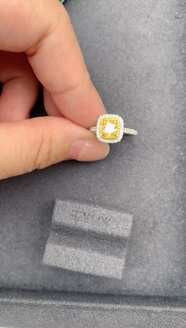 18K金镶嵌戒指/指环钻石1ct黄钻  GH  定制