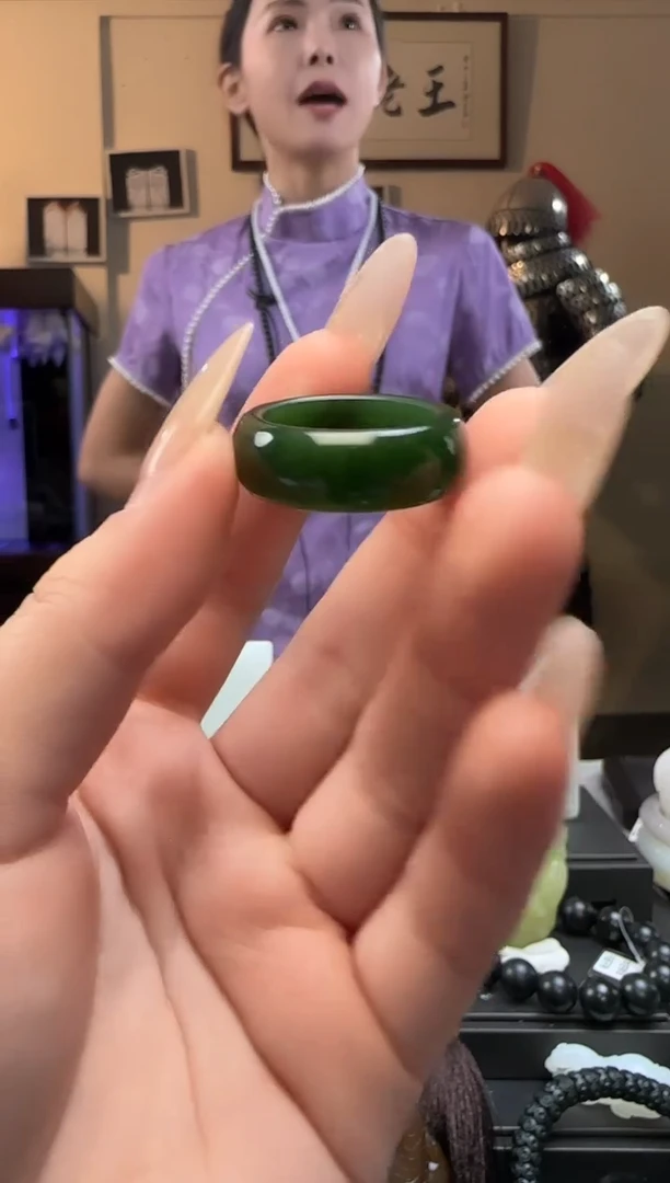 【闪购商品】和田玉碧玉戒指未镶嵌（19-21）