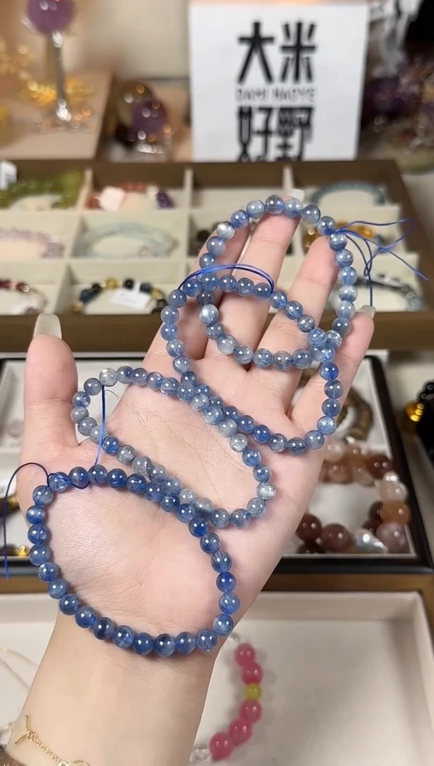 手链蓝晶石未镶嵌N3 蓝晶石手链手串多样性发一