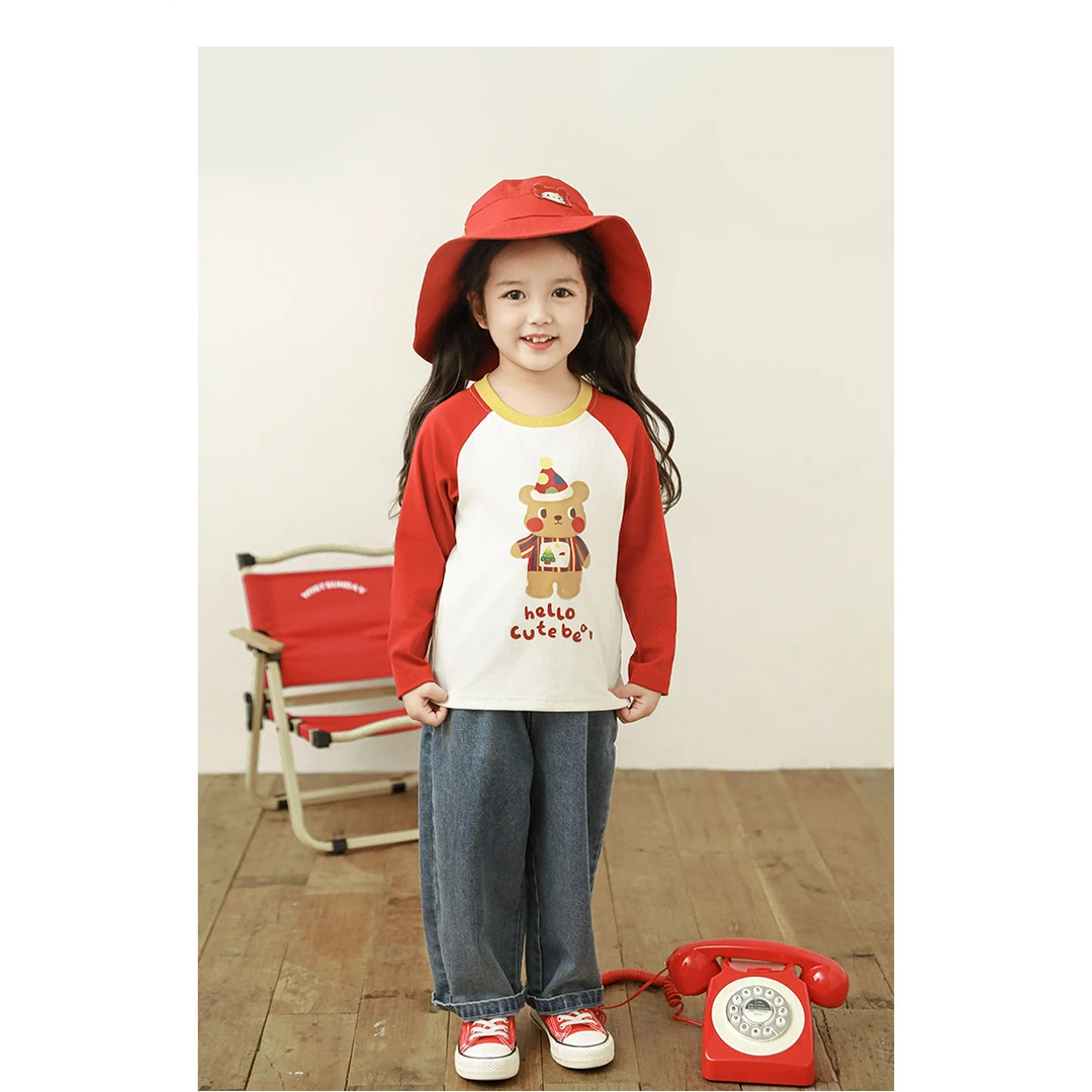 幼悠【多巴胺甜妹】春贰波女童春秋洋气休闲时尚款式长袖T恤 C3158