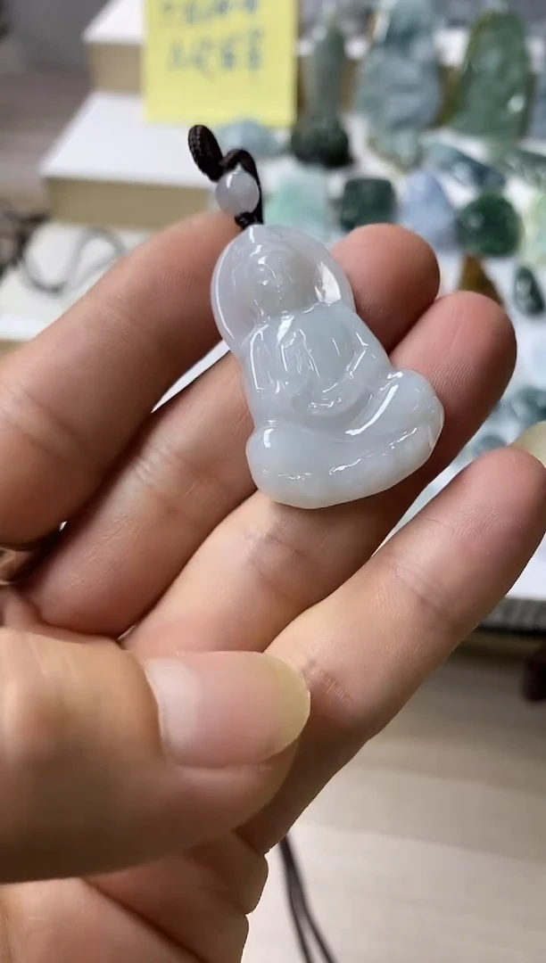 颈饰未镶嵌翡翠18天然缅甸翡翠A货小观音