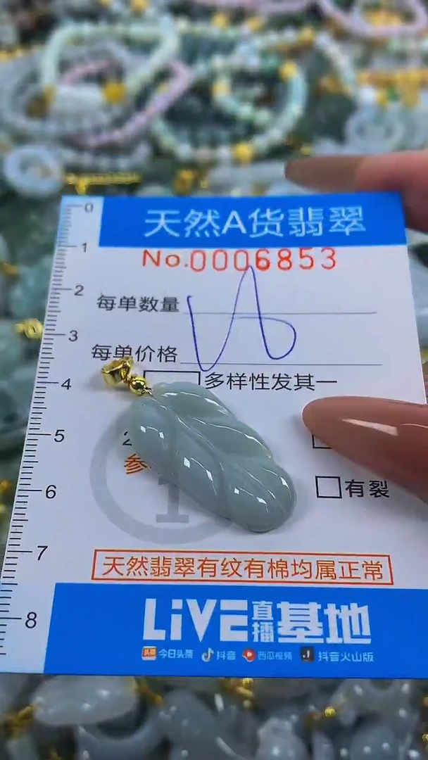 颈饰未镶嵌翡翠净货挂件-6853