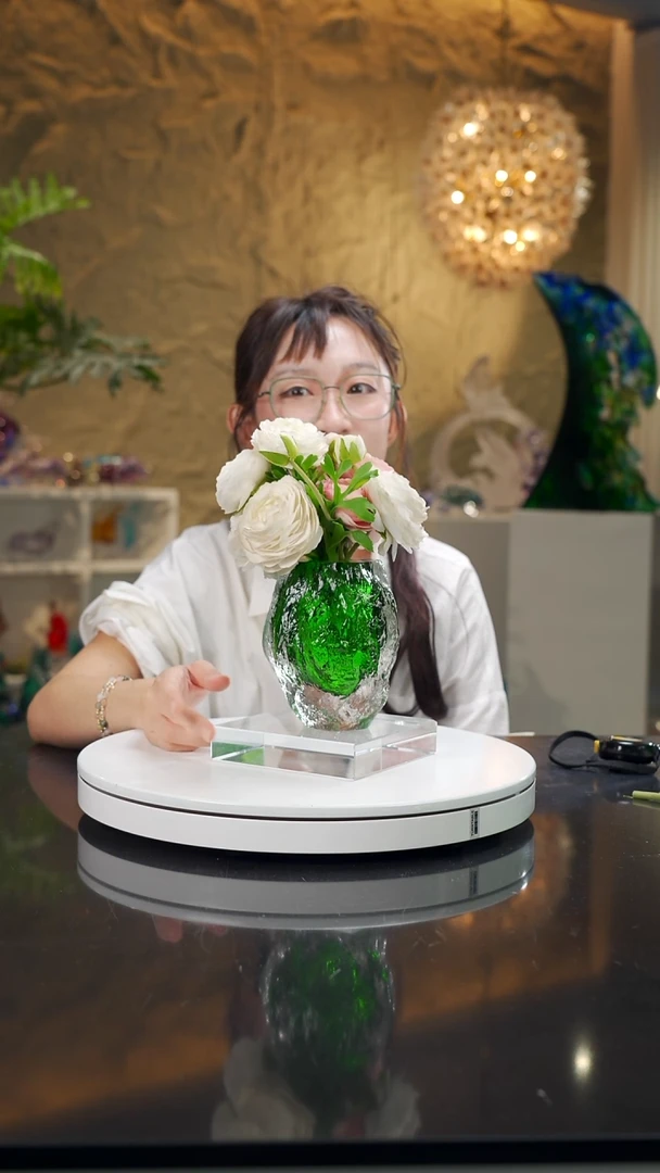 手工艺品琉璃福利绿色水波纹香薰瓶