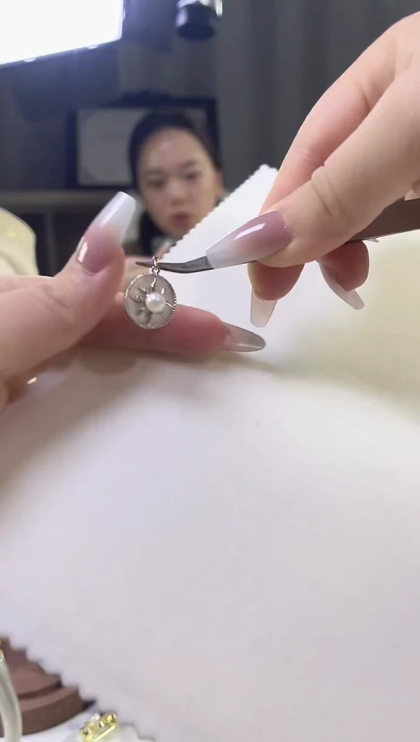吊坠(不含链)银S925镶嵌海水珍珠吊坠