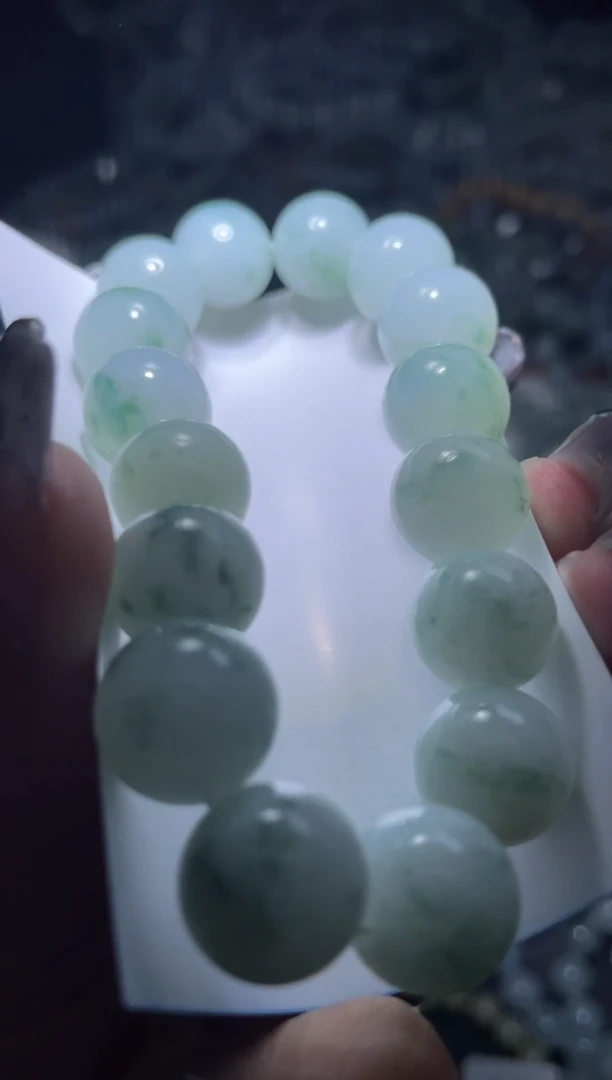 定制翡翠未镶嵌定制翡翠未镶嵌天然缅甸A货翡翠手串58
