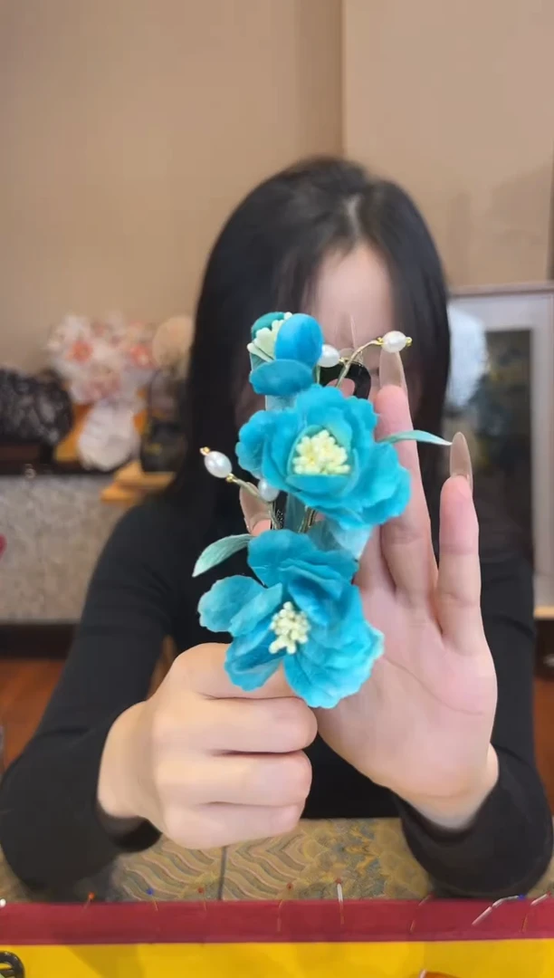 刺绣 非遗绒花（发饰）