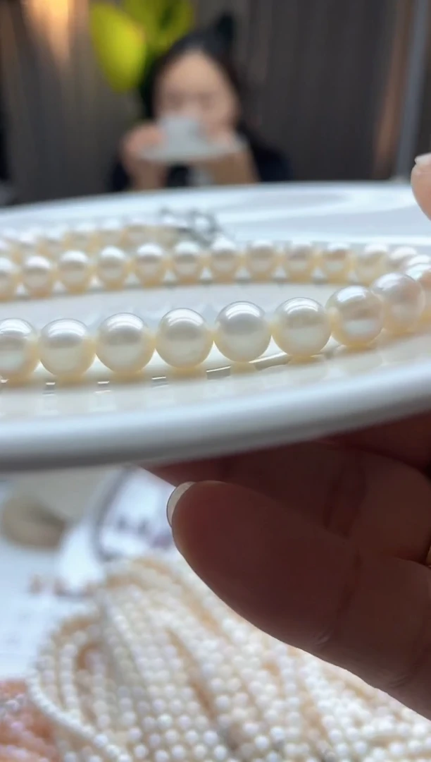 未镶嵌项链淡水珍珠无核8mm白珠项链（多样性发一）