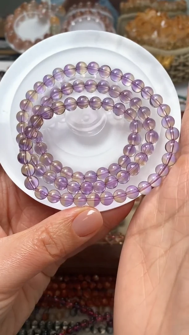 未镶嵌手链水晶紫黄晶6.7