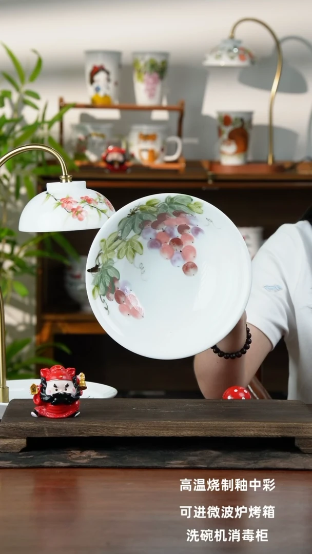 瓷片景德镇手绘釉中彩（食品级）汤碗