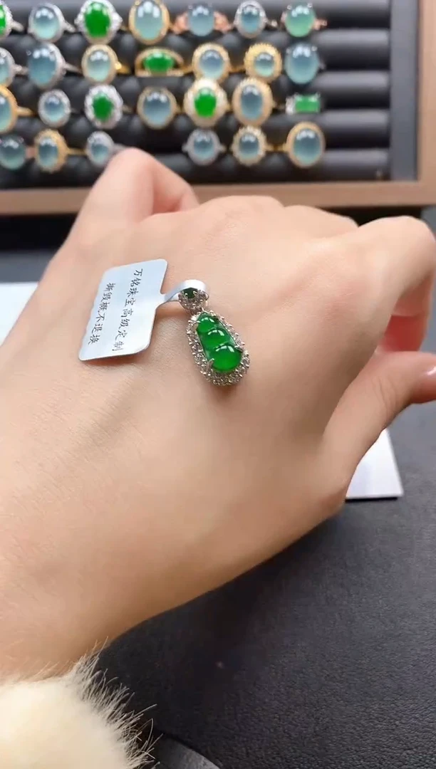 银S925镶嵌戒指翡翠541511