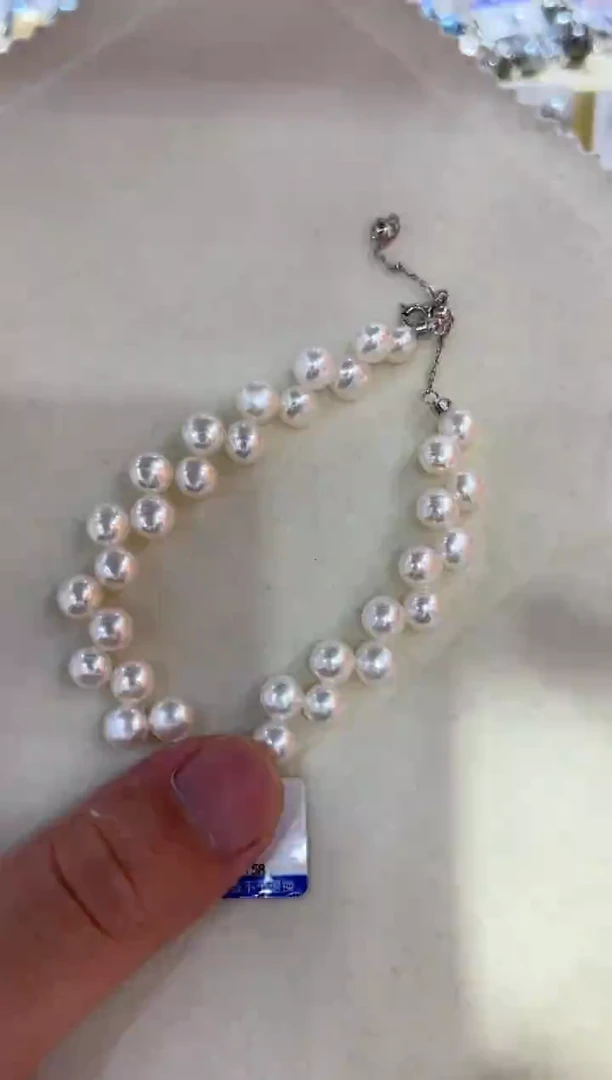 淡水珍珠手链银S925镶嵌清货