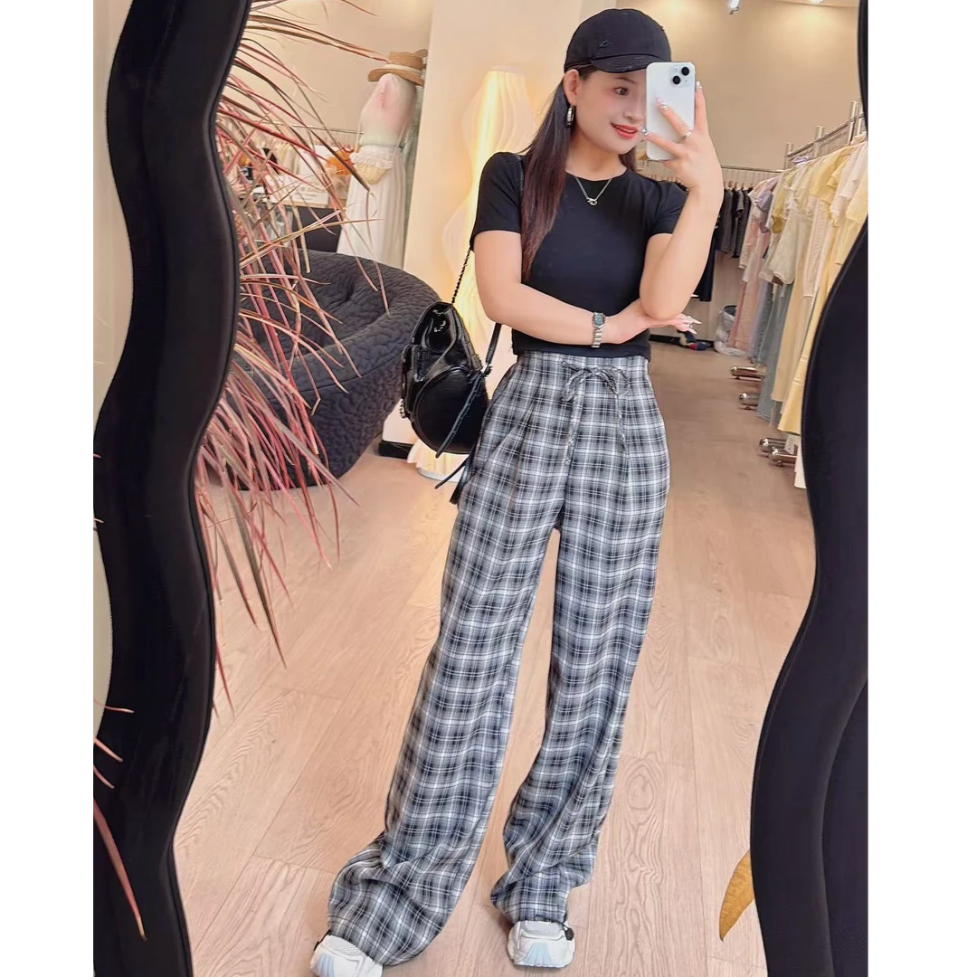 【PGXIAOM】小二定制格子阔腿裤KZ9986