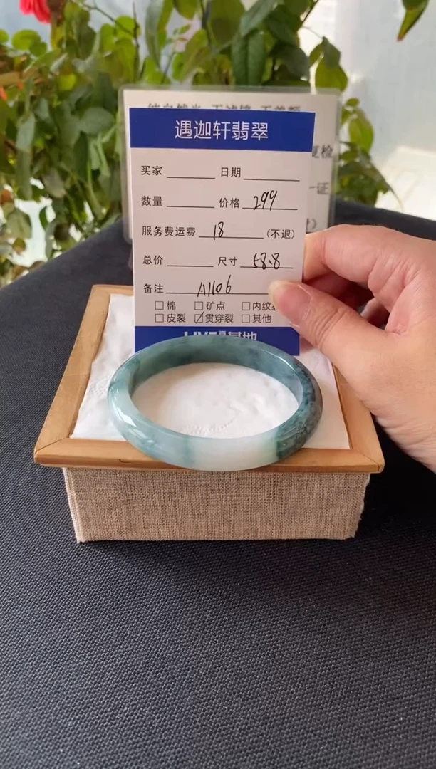 未镶嵌手镯翡翠59圈口 A1106编码