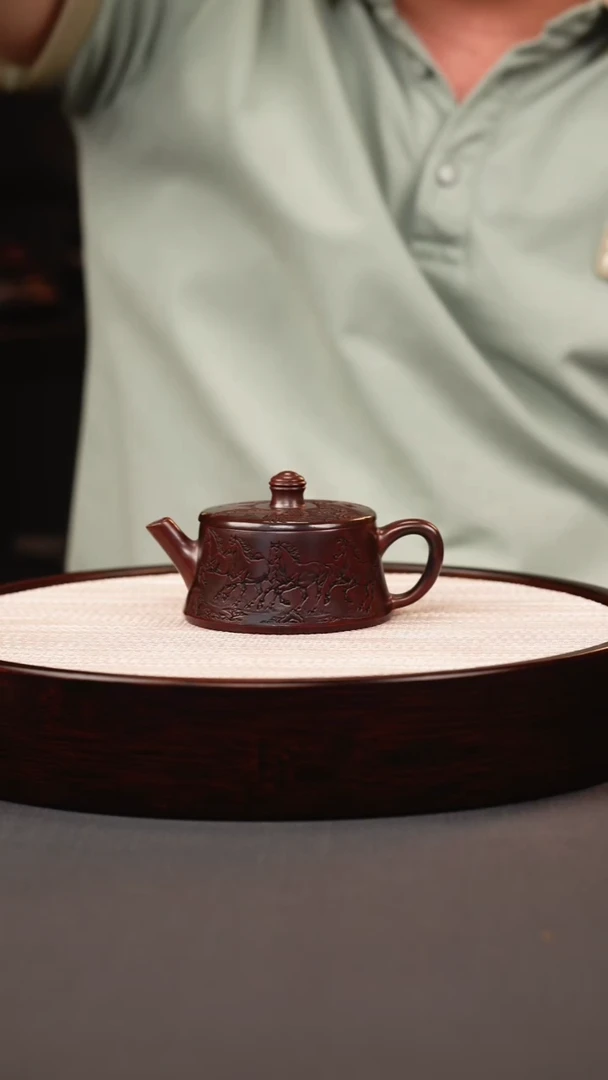 茶壶紫砂古红泥八骏柱础