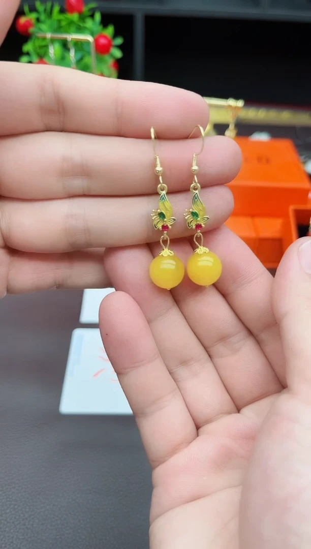 玛瑙/玉髓耳饰银S925镶嵌318000