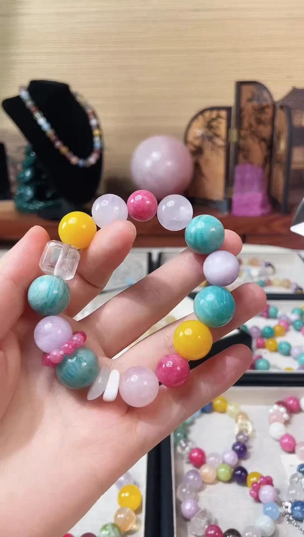 未镶嵌手链水晶白水方糖天河石多宝手串