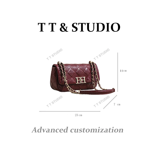 【TT Studio】SK-92876-酒红 RAIN.CUN简约腋下斜跨轻奢女包