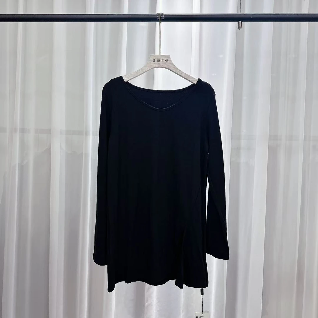 针织衫长袖时尚休闲百搭黑色宽松纯色圆领326