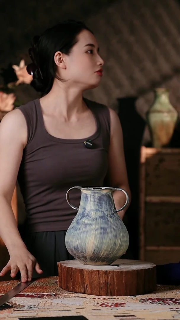 摆件景德镇高温陶瓷微瑕花器（