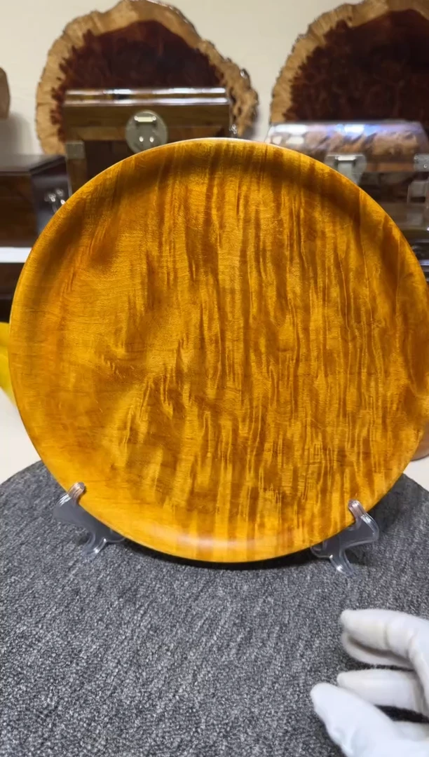 金丝楠木 枯木老料 满水波圆盘 27.5-3.1cm