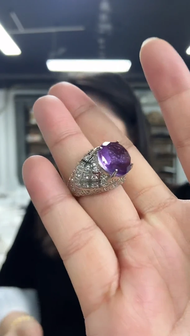 【闪购商品】水晶戒指未镶嵌多样性发其一，颜色微差