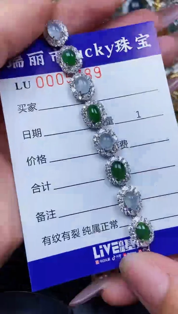 翡翠银S925镶嵌颈饰5789