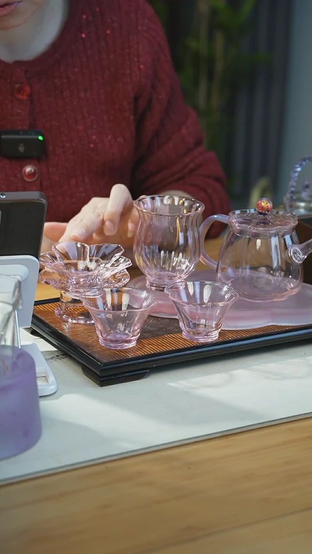 【闪购商品】粉福瓜+粉茶漏+壶承+俩四叶草杯+女神杯