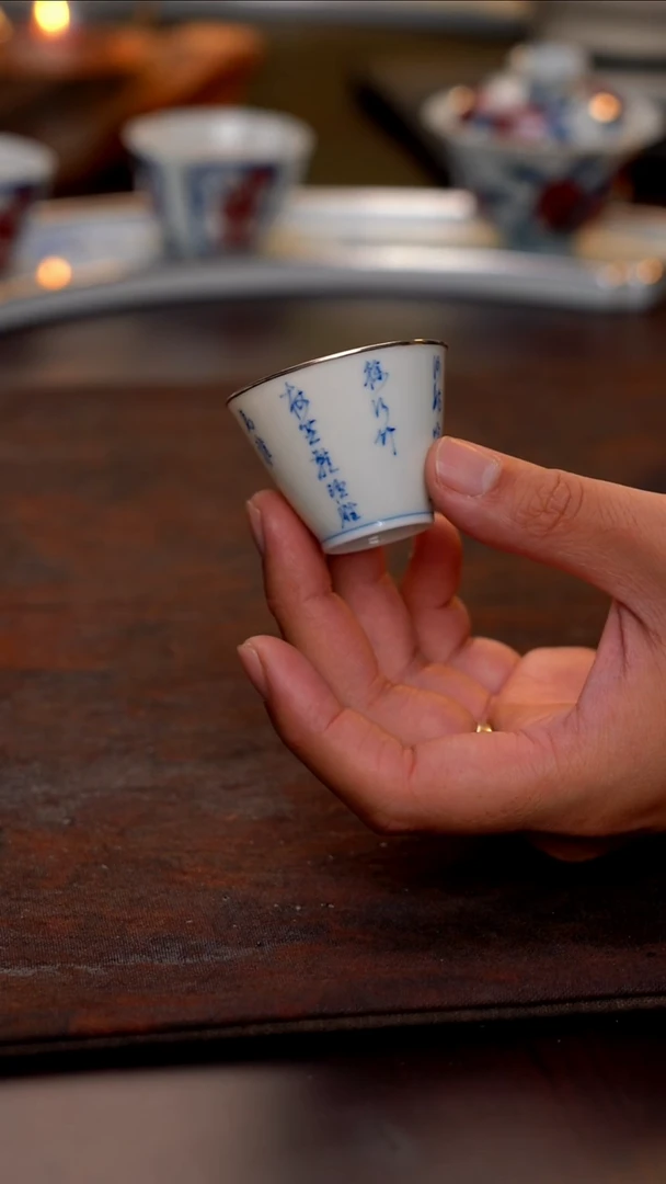 景德镇手绘定风波单杯包银口