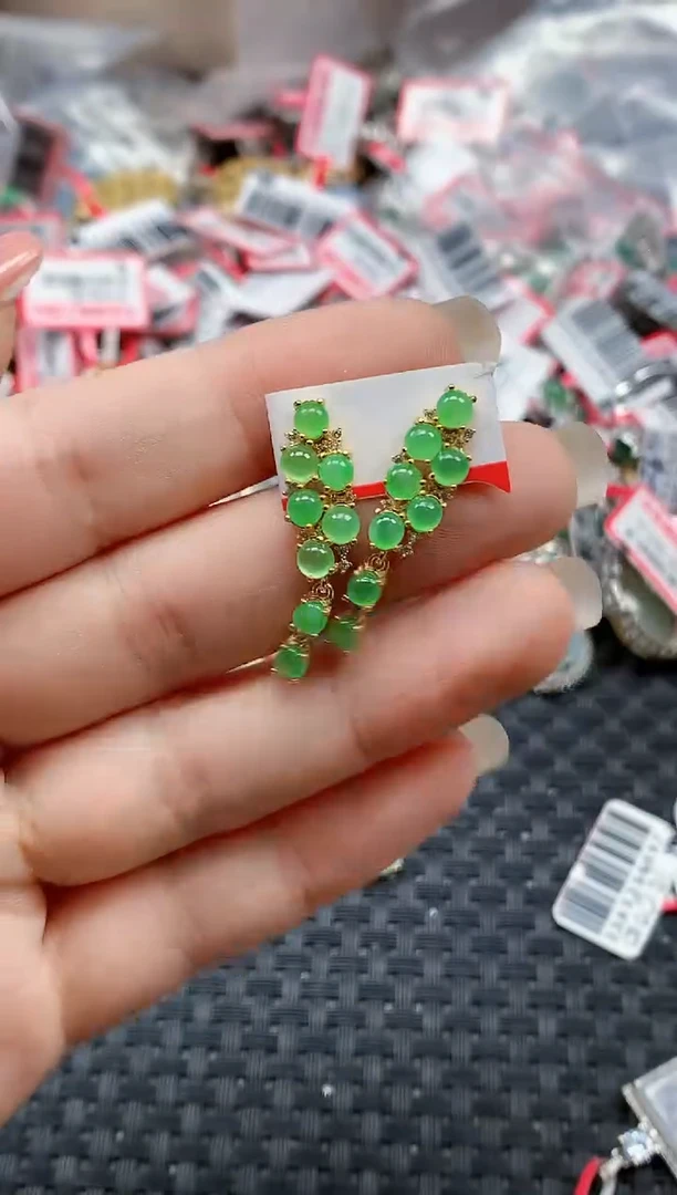 银S925镶嵌戒指翡翠天然A货缅甸翡翠