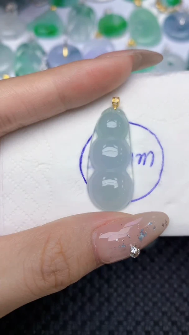 颈饰18K金镶嵌翡翠天然缅甸翡翠a货百元以上9元证书费自理