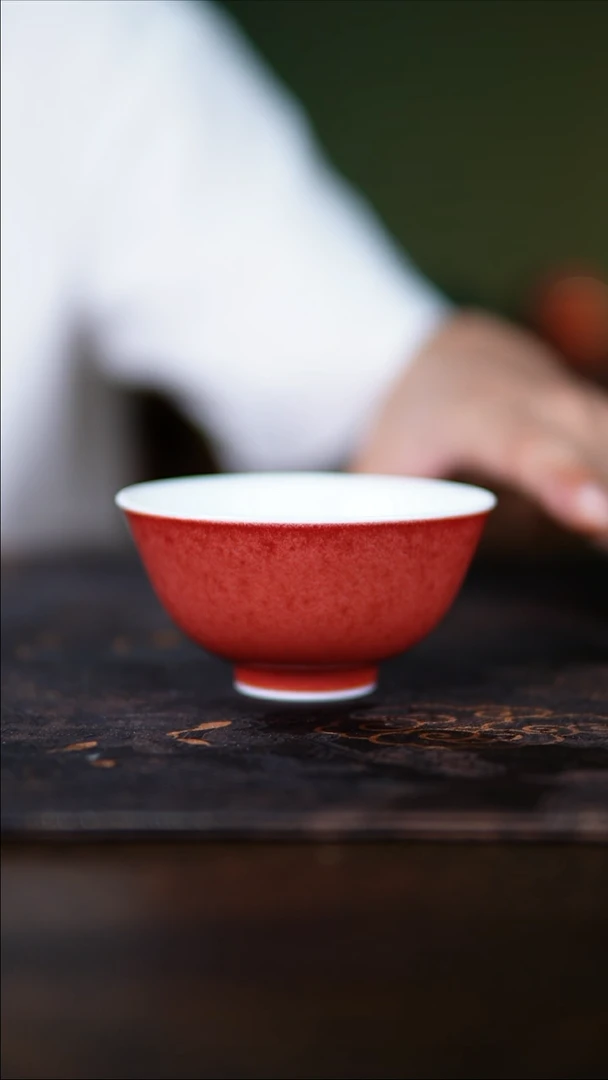 杯子景德镇纯手工陶瓷豇豆红