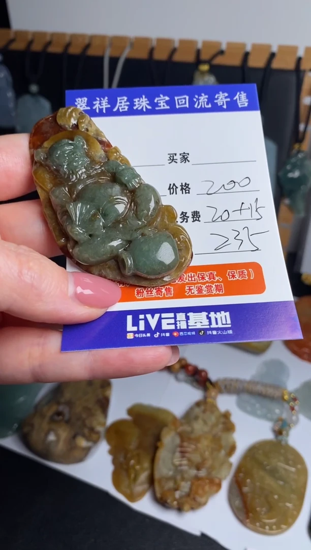 翡翠未镶嵌颈饰祁*病翡翠挂件