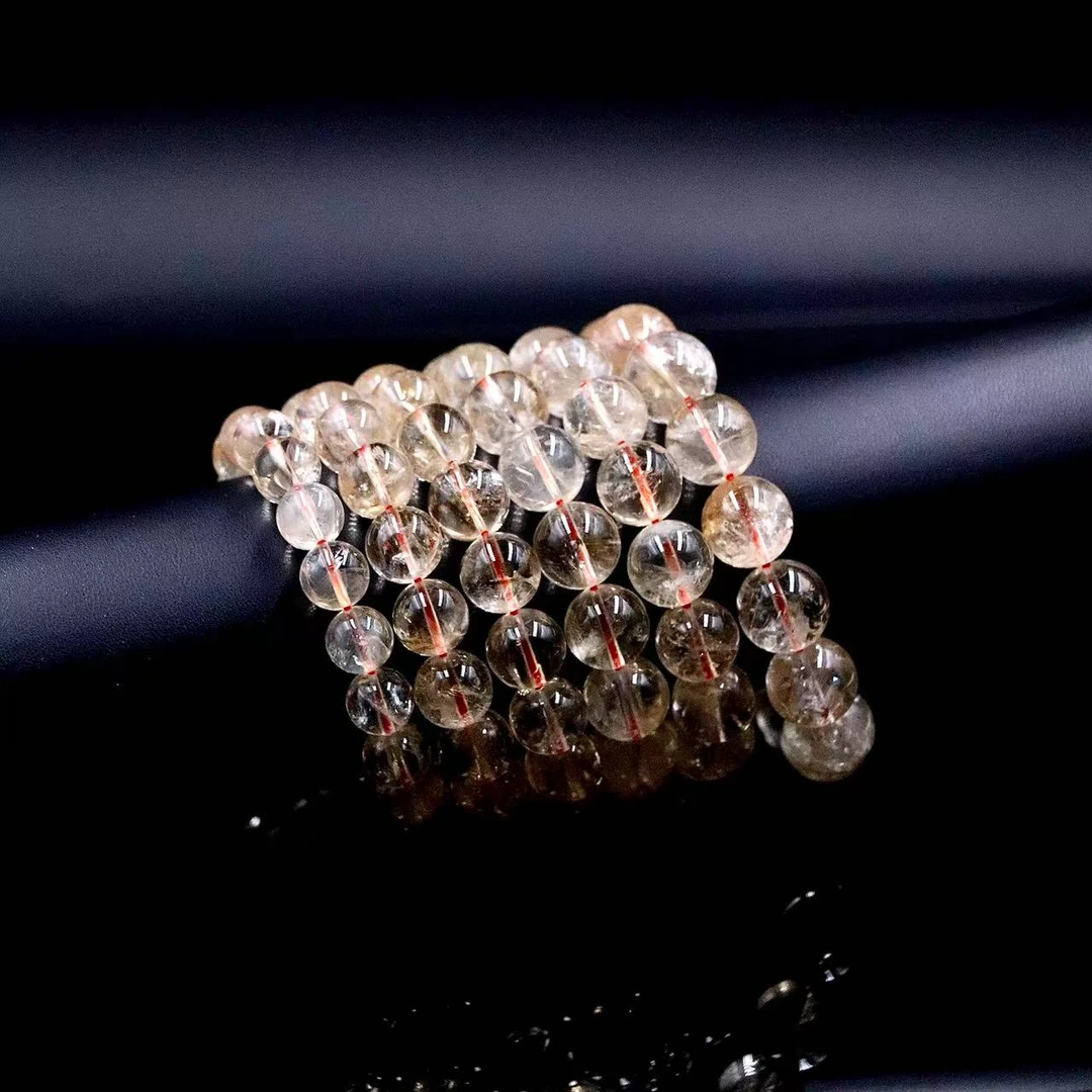 纯天然老矿玻利维亚冰彩黄水晶手串K5351-多样性发一