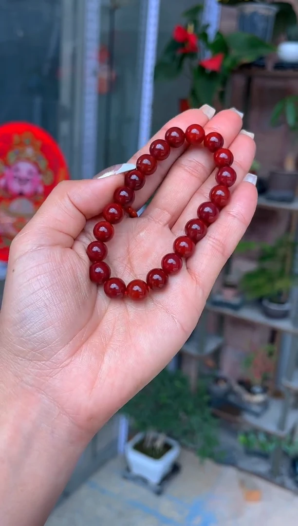 手串未镶嵌南红玛瑙典藏级牛血红9mm单圈A31