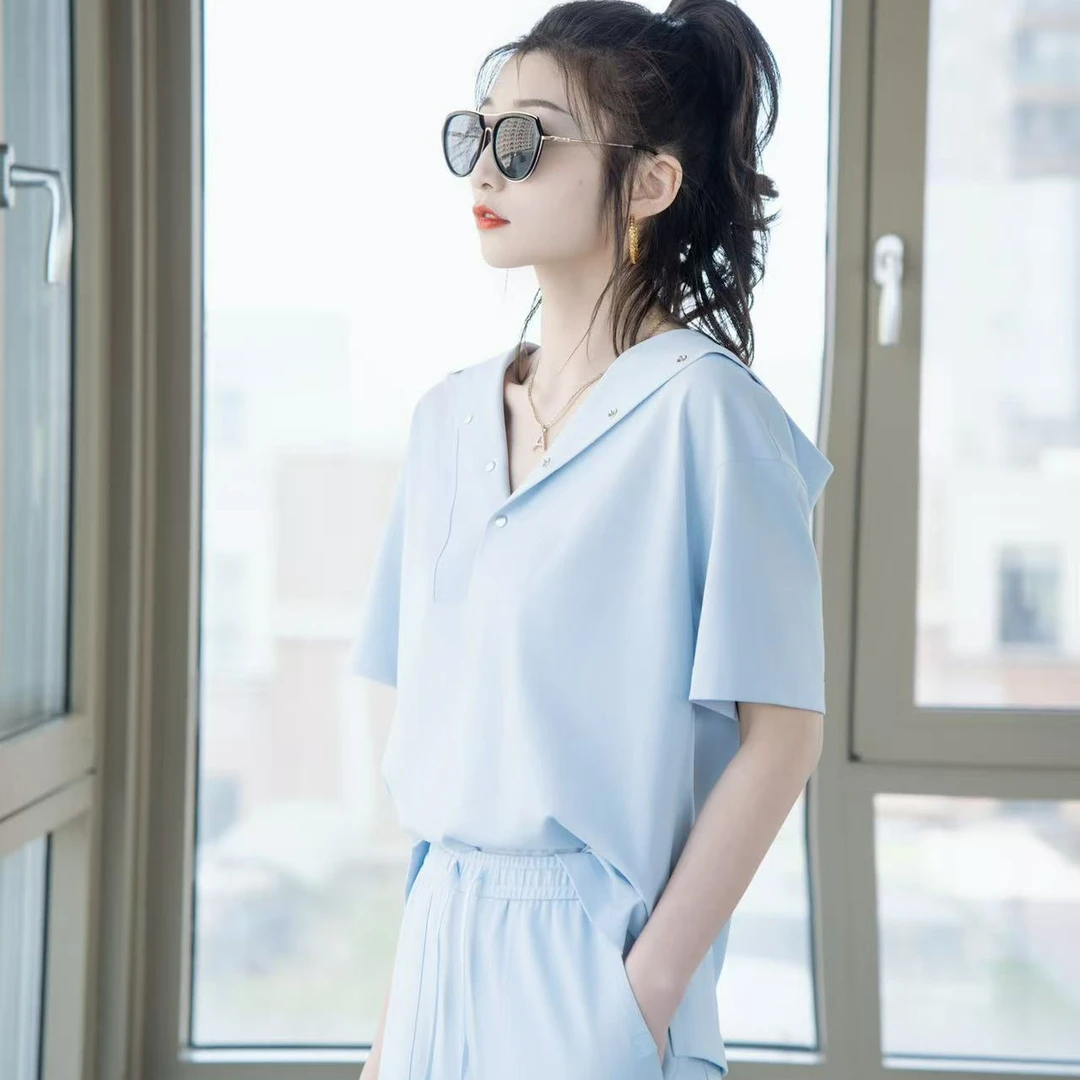 阿玛施AMASS【盛夏物语】时尚简约宽松百搭痞帅炸街风女装530013