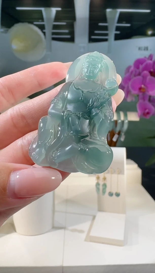翡翠未镶嵌吊坠(不含链)观音