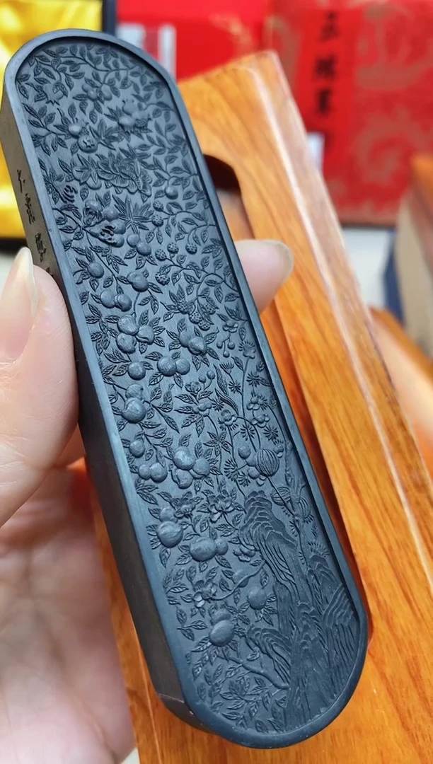 【闪购商品】【春华秋实】2两老墨灯盏大漆1锭墨黄大师