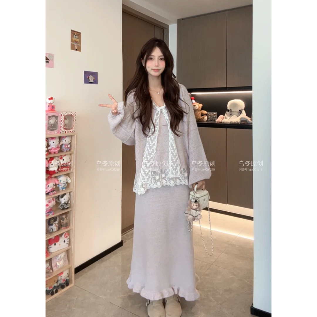 【乌冬原创】“满分甜茶”早秋原创15支马海毛（含羊毛）毛衣套装～