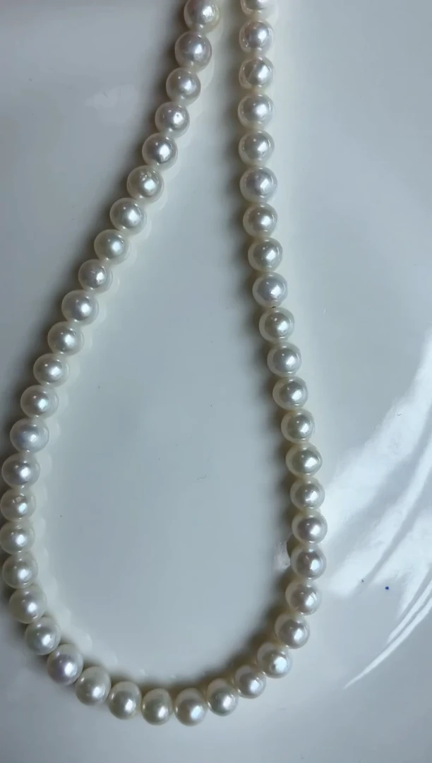 淡水珍珠未镶嵌颈饰5mm 正圆灯泡小米珠 全珠项链