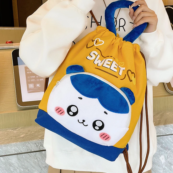 卡通毛绒双肩背包束口袋抓机公仔包包礼品可爱儿童女士背包