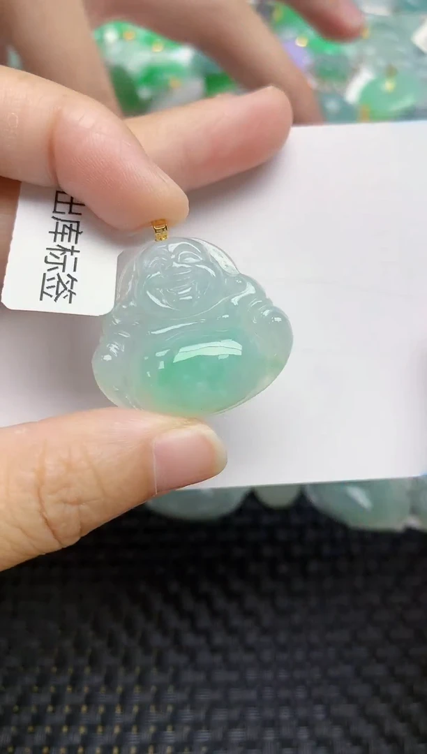 翡翠18K金镶嵌颈饰天然缅甸A货翡翠百元以上9元证书费自理